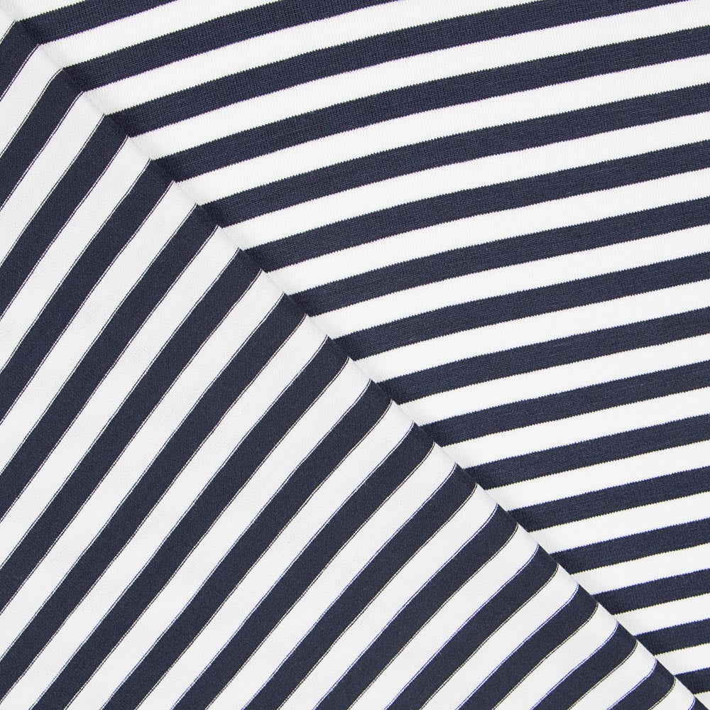 Tricot Viscose Rayures Marine - Ribes y Casals