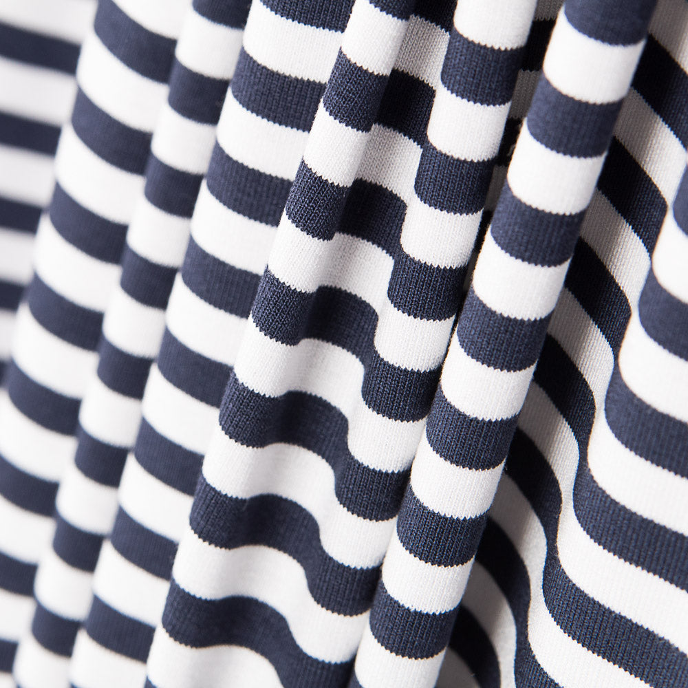 Tricot Viscose Rayures Marine - Ribes y Casals