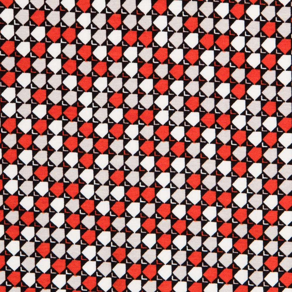 Tricot Viscose Carreaux Rouge - Ribes y Casals