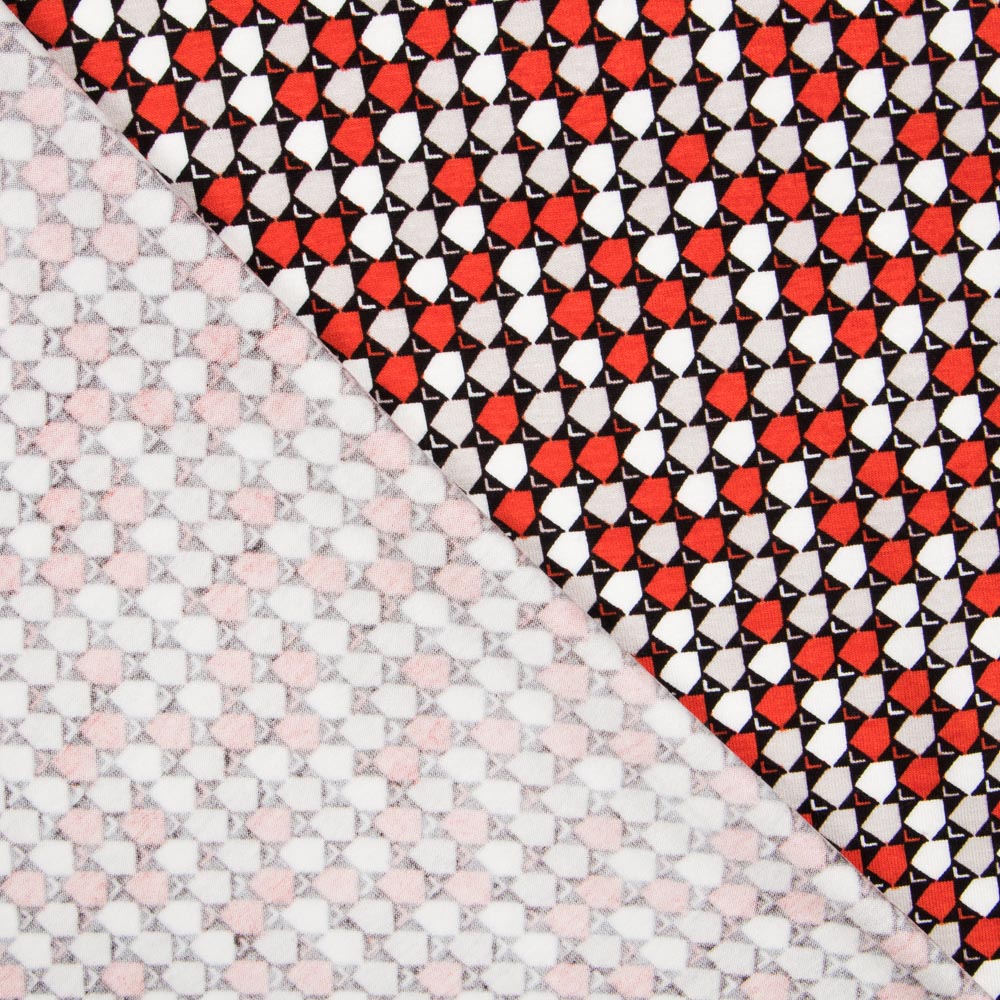 Tricot Viscose Carreaux Rouge - Ribes y Casals