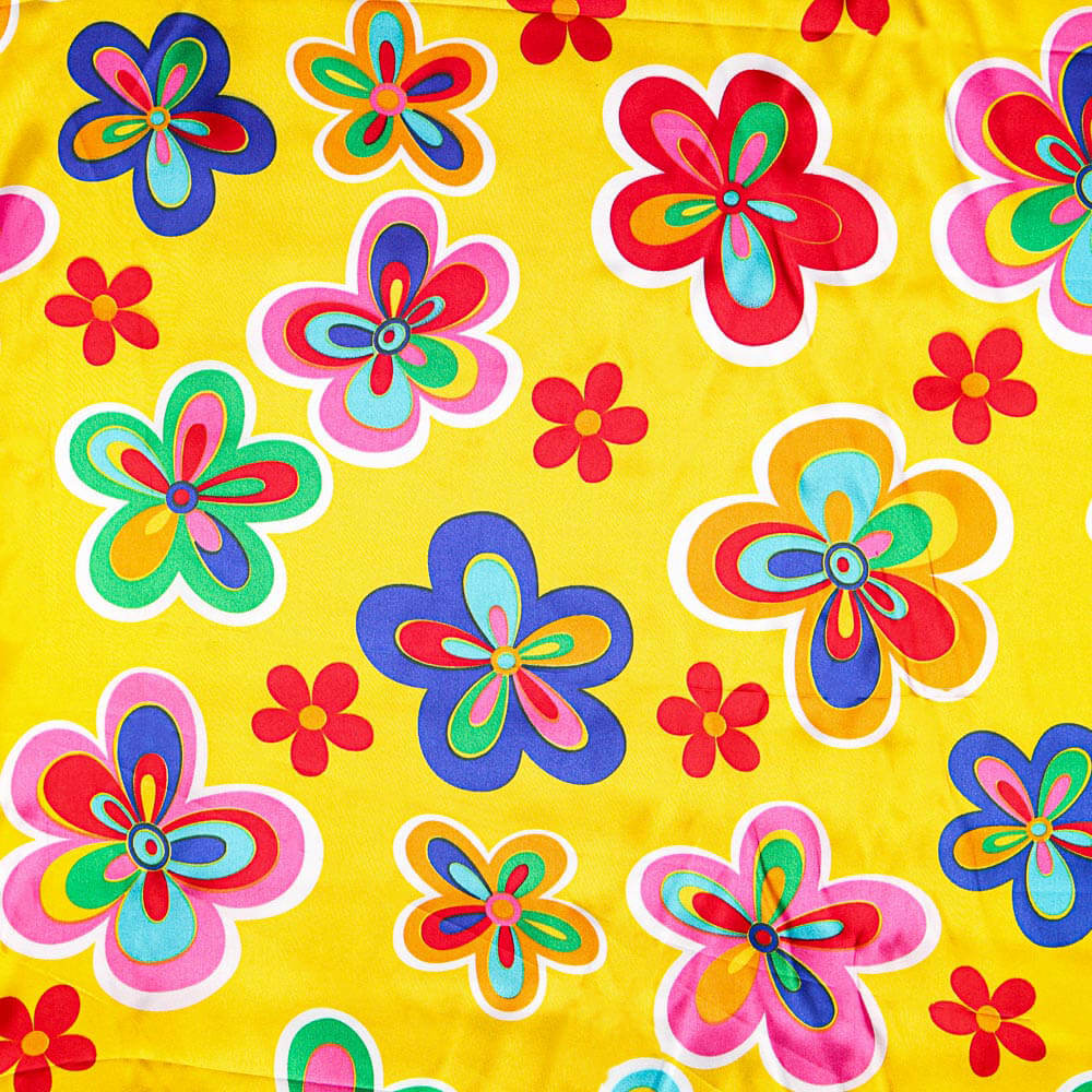 Hippie Flower Satin Carnaval Jaune - Ribes y Casals