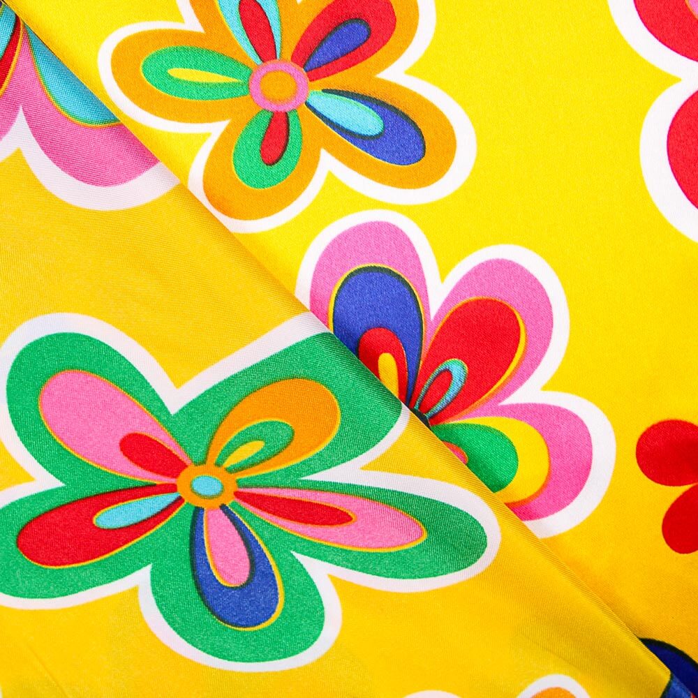 Hippie Flower Satin Carnaval Jaune - Ribes y Casals