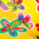 Retal Raso Carnaval Flor Hippie Amarillo 75x140 cm - Ribes y Casals