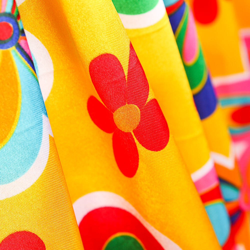 Hippie Flower Satin Carnaval Jaune - Ribes y Casals