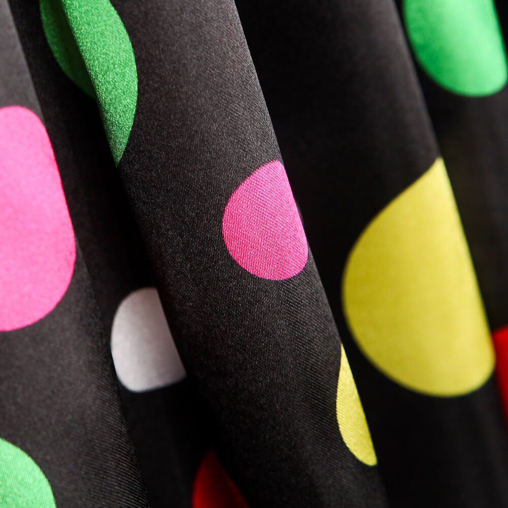 Satin Carnaval Pois Noir - Ribes y Casals