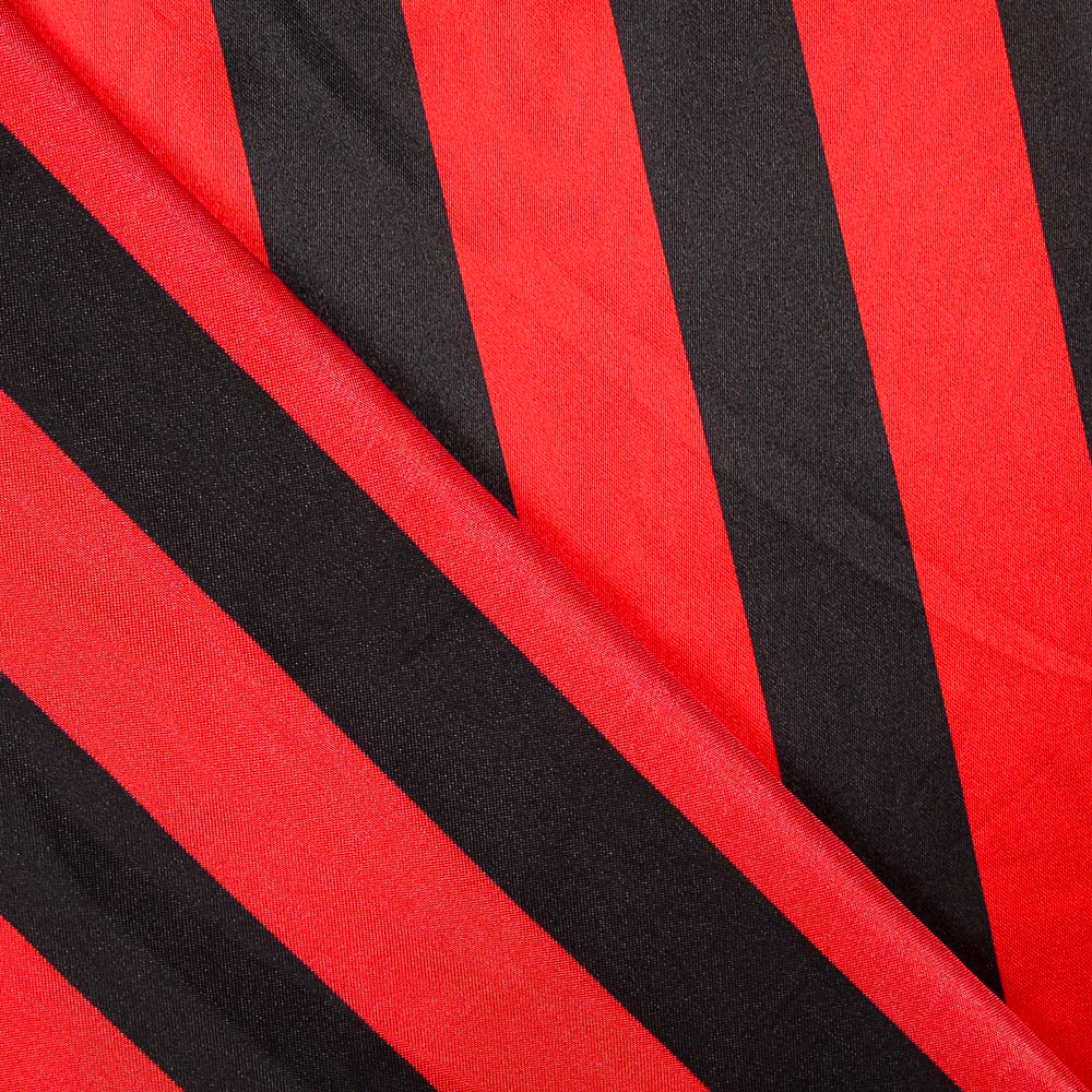 Satin Carnaval Rayures Rouge Noir - Ribes y Casals