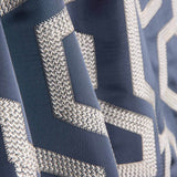 Satin polyester brodé bleu marine - Ribes y Casals