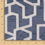 Satin polyester brodé bleu marine - Ribes y Casals