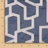 Satin polyester brodé bleu marine - Ribes y Casals