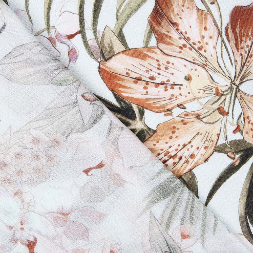 Viscose Mode Tropicale Bleu Clair - Ribes y Casals