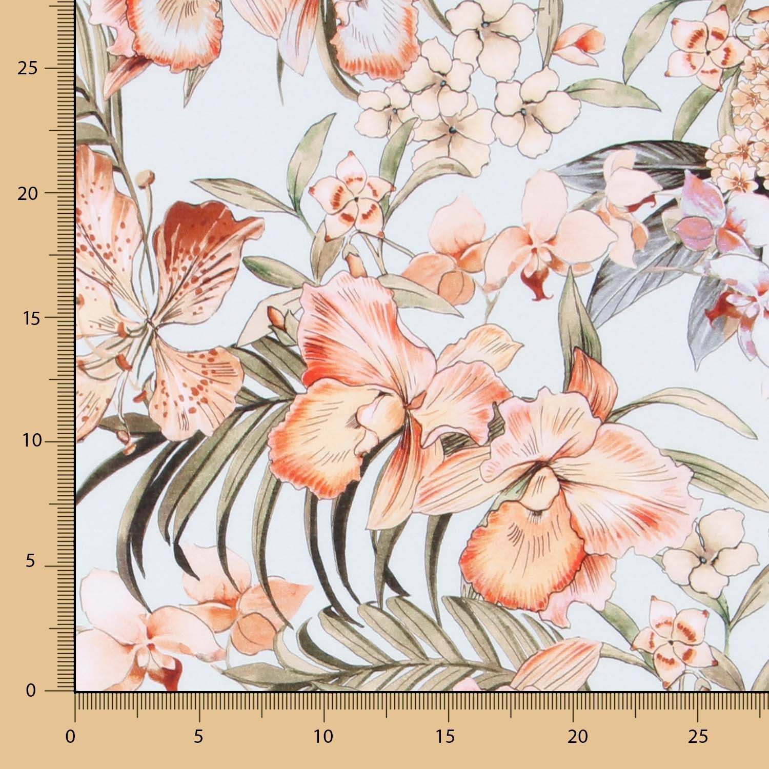 Viscose Mode Tropicale Bleu Clair - Ribes y Casals