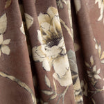 Toile de coton effet tissu de lin « Jardin romantique » mauve et taupe - Ribes y Casals