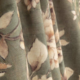 Toile de coton effet tissu de lin « Jardin romantique » vert olive - Ribes y Casals