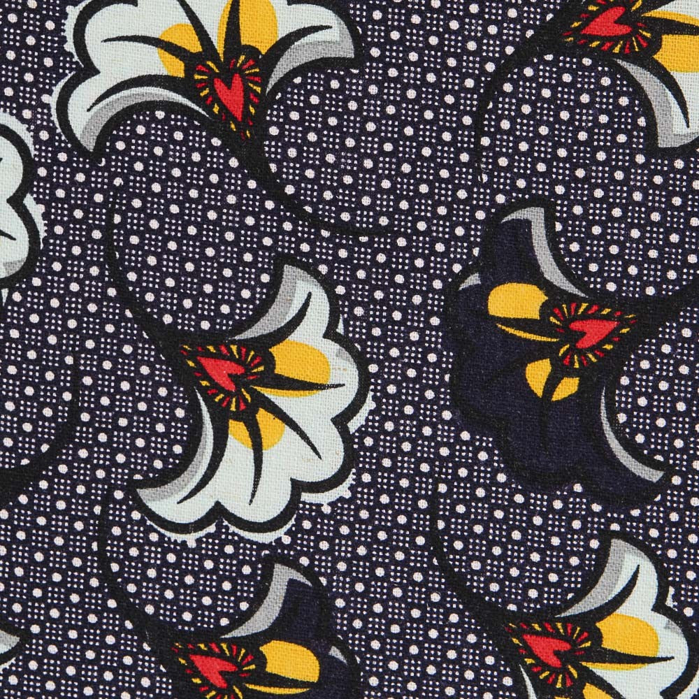 Viscose Fleurs Vintage Bleu Marine - Ribes y Casals