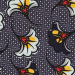 Viscose Fleurs Vintage Bleu Marine - Ribes y Casals