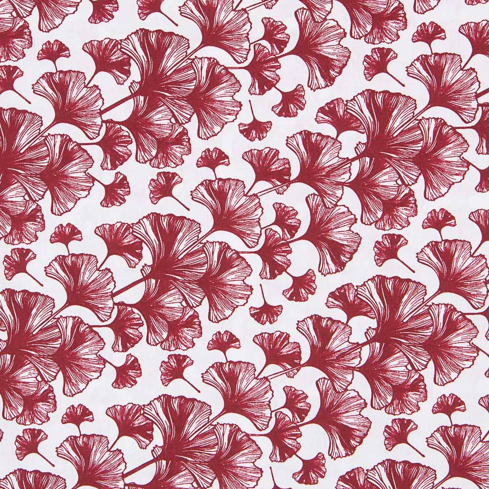 Drap Imprimé Ginkgo Grenat - Ribes y Casals