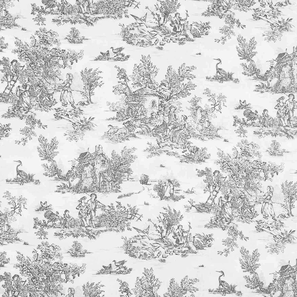Drap Toile de Jouy Gris - Ribes y Casals