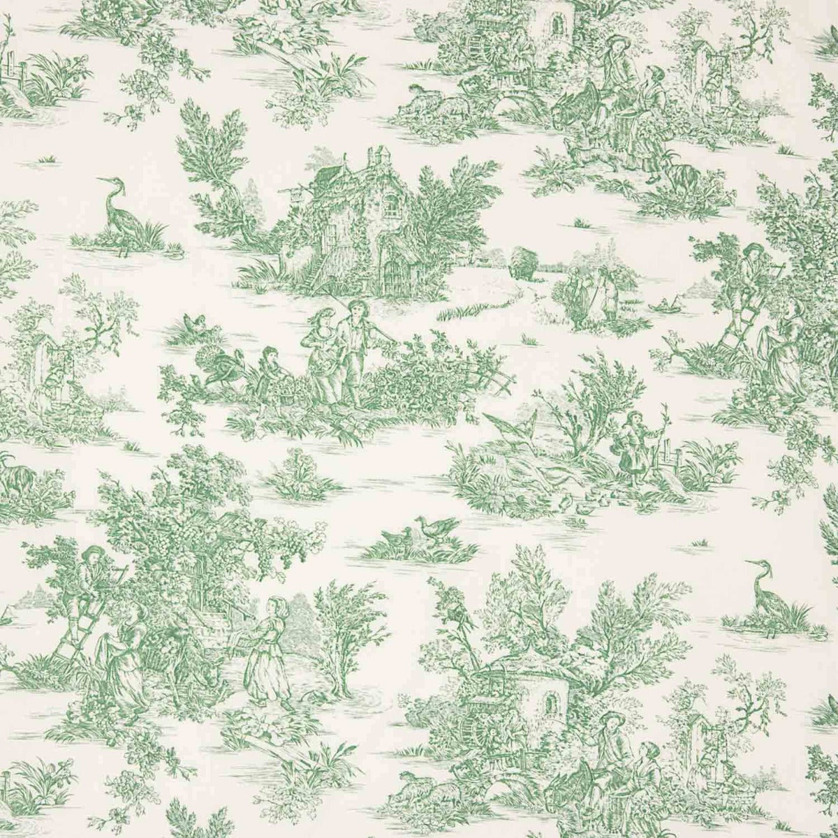 Tissu pour draps Toile de Jouy – Vert - Ribes y Casals