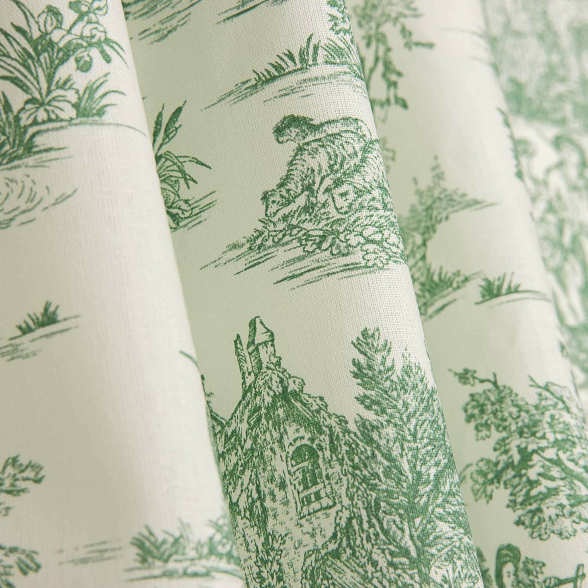 Tissu pour draps Toile de Jouy – Vert - Ribes y Casals