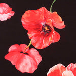 Sergé Bi-élastique Coquelicot Noir - Ribes y Casals