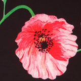 Sergé Bi-élastique Coquelicot Noir - Ribes y Casals