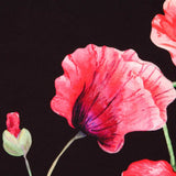 Sergé Bi-élastique Coquelicot Noir - Ribes y Casals