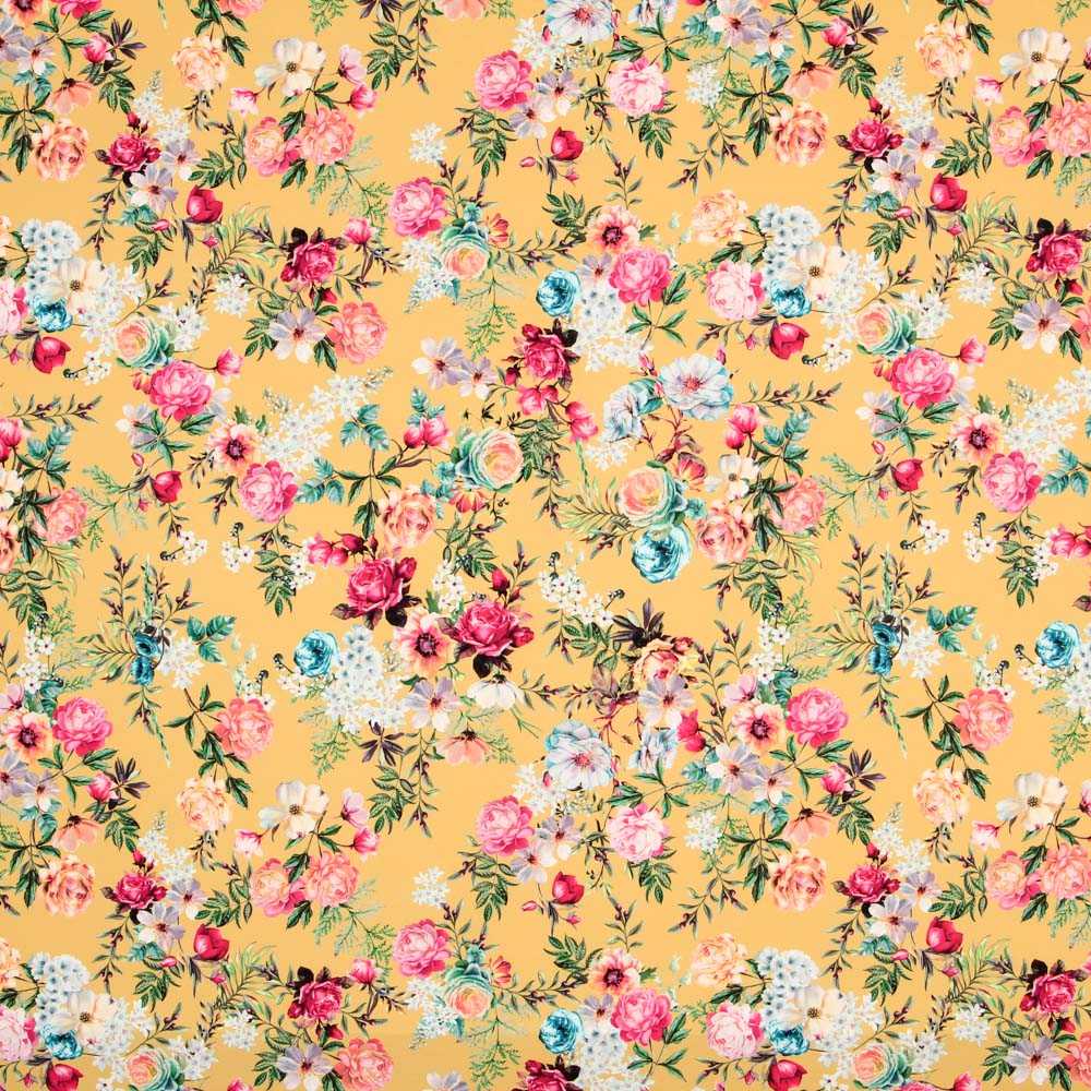 Sergé Bi-élastique Oeillets Jaune Albero - Ribes y Casals