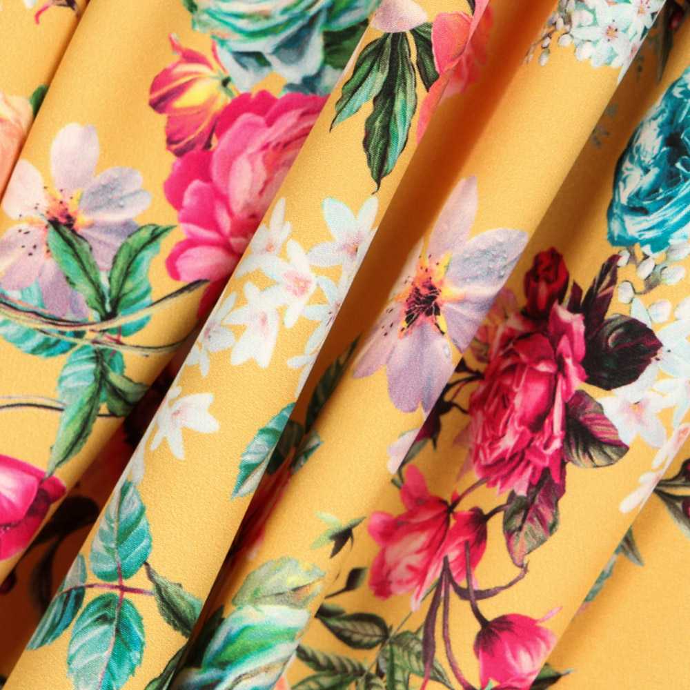 Sergé Bi-élastique Oeillets Jaune Albero - Ribes y Casals