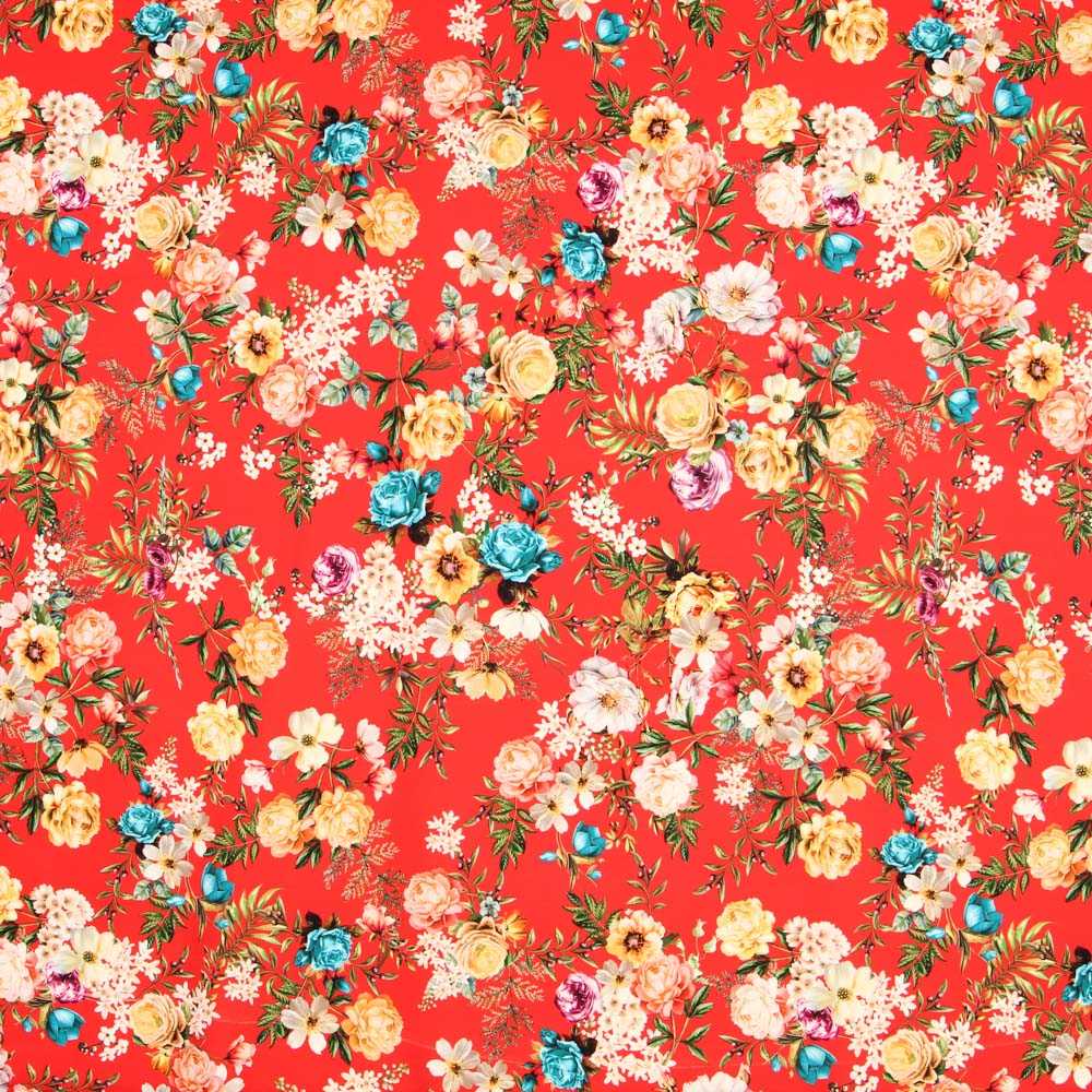 Sergé Bi-élastique Oeillets Rouge - Ribes y Casals