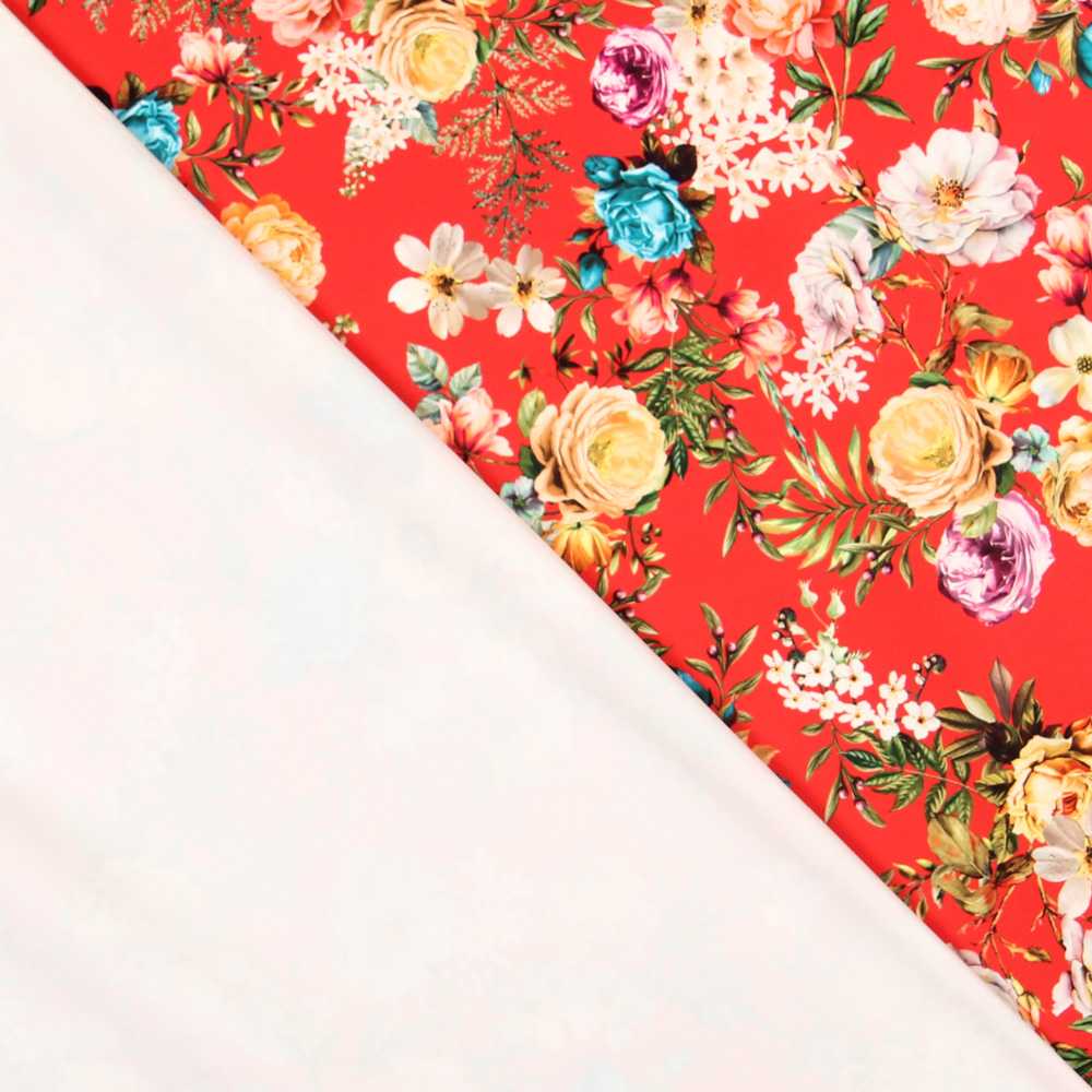 Sergé Bi-élastique Oeillets Rouge - Ribes y Casals