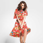 Sergé Bi-élastique Oeillets Rouge - Ribes y Casals