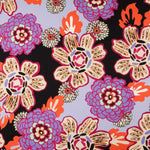 Sergé Bi-élastique Lila Fleurs Rétro - Ribes y Casals