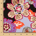 Sergé Bi-élastique Lila Fleurs Rétro - Ribes y Casals