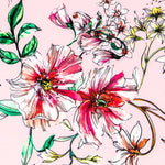 Sergé Biélastique Hibiscus Rose - Ribes y Casals