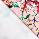 Sergé Biélastique Hibiscus Rose - Ribes y Casals