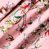 Sergé Biélastique Hibiscus Rose - Ribes y Casals