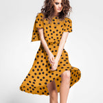 Sergé Bi-élastique Pois Doré - Ribes y Casals