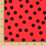 Sergé Bi-élastique Pois Rouge - Ribes y Casals