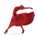 Sergé Bi-élastique Pois Rouge - Ribes y Casals