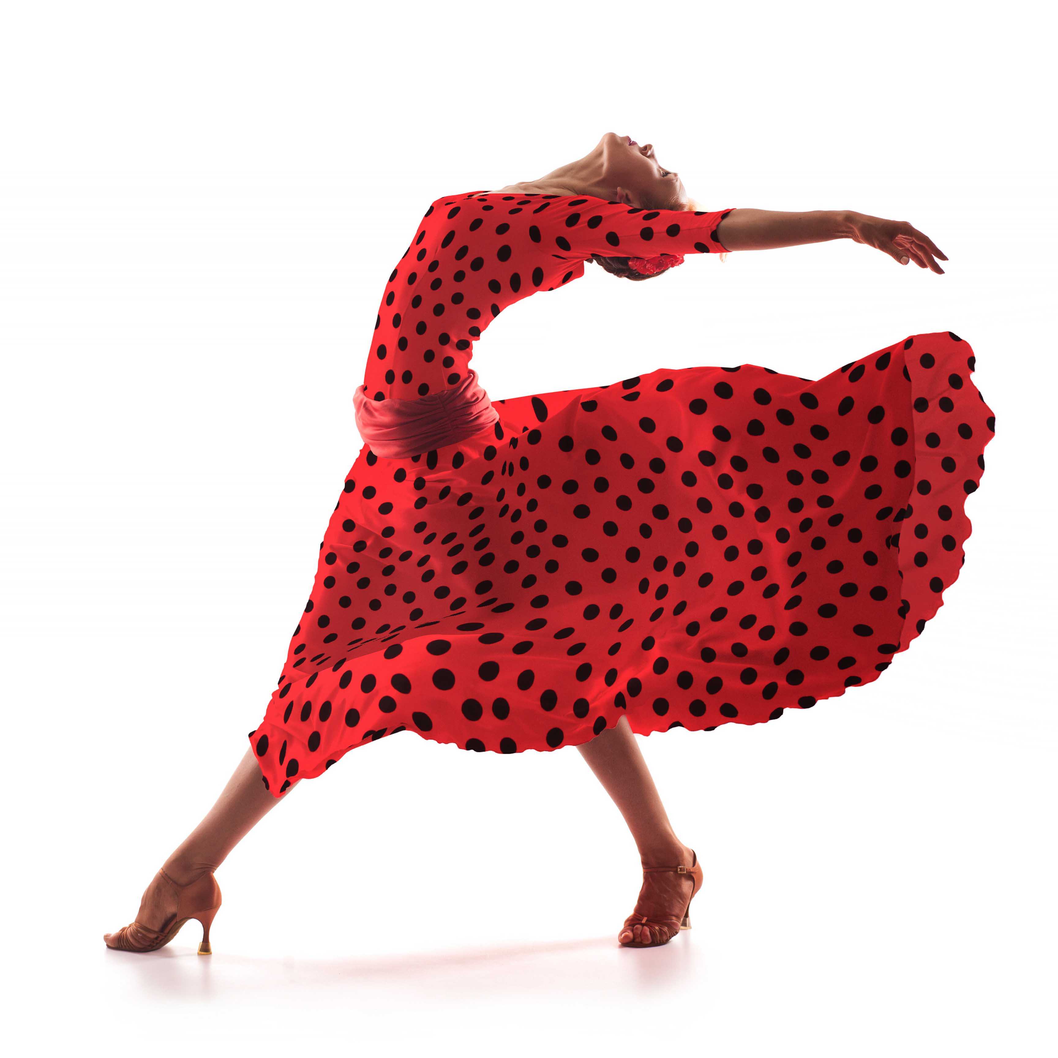 Sergé Bi-élastique Pois Rouge - Ribes y Casals