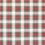 Sergé Écossais Grand Blanc Rouge - Ribes y Casals