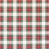 Sergé Écossais Grand Blanc Rouge - Ribes y Casals