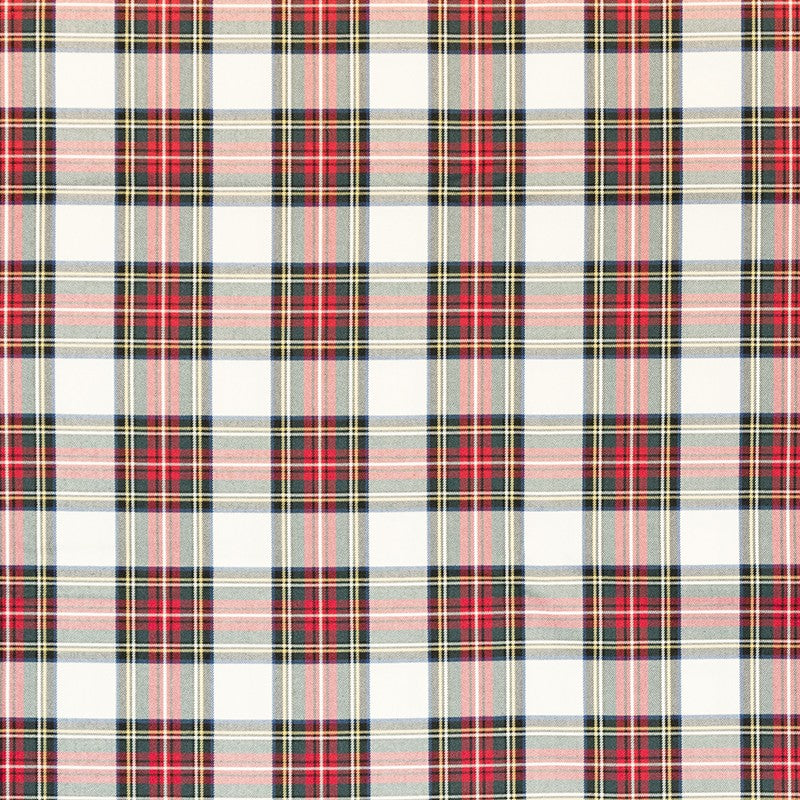 Sergé Écossais Grand Blanc Rouge - Ribes y Casals