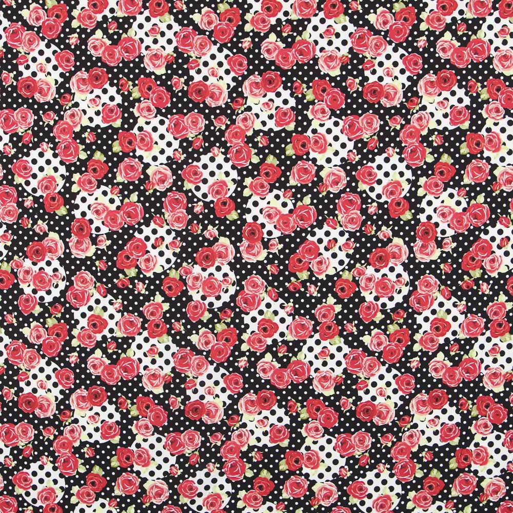 Sergé Élastique Flamenca Patchwork Noir - Ribes y Casals