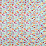 Sergé Élastique Fleuri Flamenca Aigue-marine - Ribes y Casals