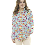 Sergé Élastique Fleuri Flamenca Aigue-marine - Ribes y Casals