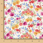 Sergé Élastique Fleuri Flamenca Écru - Ribes y Casals