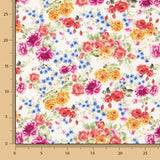 Sergé Élastique Fleuri Flamenca Écru - Ribes y Casals