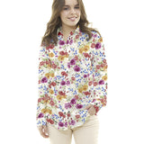 Sergé Élastique Fleuri Flamenca Écru - Ribes y Casals