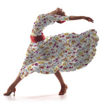 Sergé Élastique Fleuri Flamenca Écru - Ribes y Casals